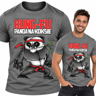 KOSZULKA ŚMIESZNA   PANDA NA KOKSIE